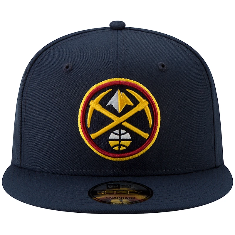Men's New Era Navy Denver Nuggets Official Team Color 9FIFTY Snapback Hat
