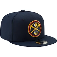 Casquette Snapback 9FIFTY couleur officielle de l'équipe Denver Nuggets New Era pour homme bleu marine