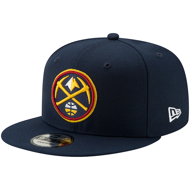 Casquette Snapback 9FIFTY couleur officielle de l'équipe Denver Nuggets New Era pour homme bleu marine