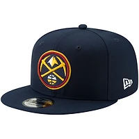 Casquette Snapback 9FIFTY couleur officielle de l'équipe Denver Nuggets New Era pour homme bleu marine