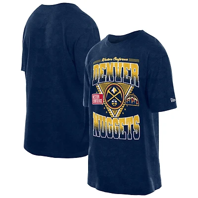Men's New Era Navy Denver Nuggets Old School Sport Vintage Wash T-Shirt