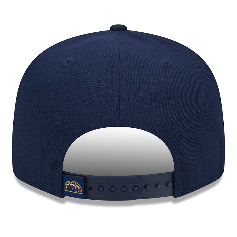 Casquette Snapback 9FIFTY avec logo latéral des Denver Nuggets New Era pour homme bleu marine
