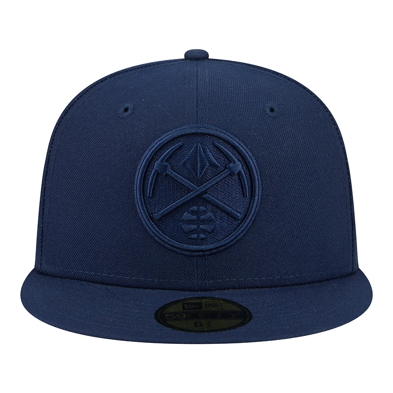 Men's New Era Navy Denver Nuggets Tonal Color Pack 59FIFTY Fitted Hat