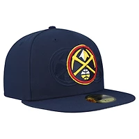 Men's New Era  Navy Denver Nuggets Tri-Hit 59Fifty Fitted Hat
