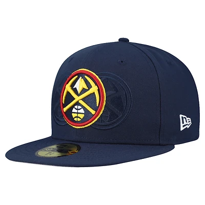 Men's New Era  Navy Denver Nuggets Tri-Hit 59Fifty Fitted Hat
