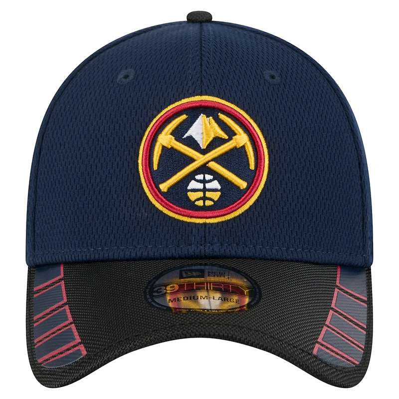 Casquette New Era bleu marine Denver Nuggets Visor Hit 39THIRTY Flex pour homme