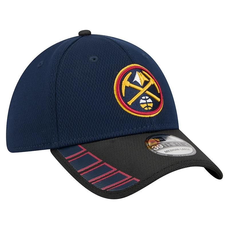 Casquette New Era bleu marine Denver Nuggets Visor Hit 39THIRTY Flex pour homme