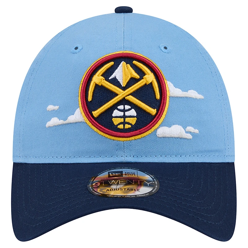 Men's New Era Powder Blue Denver Nuggets Clouds 9TWENTY Adjustable Hat