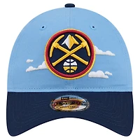 Men's New Era Powder Blue Denver Nuggets Clouds 9TWENTY Adjustable Hat