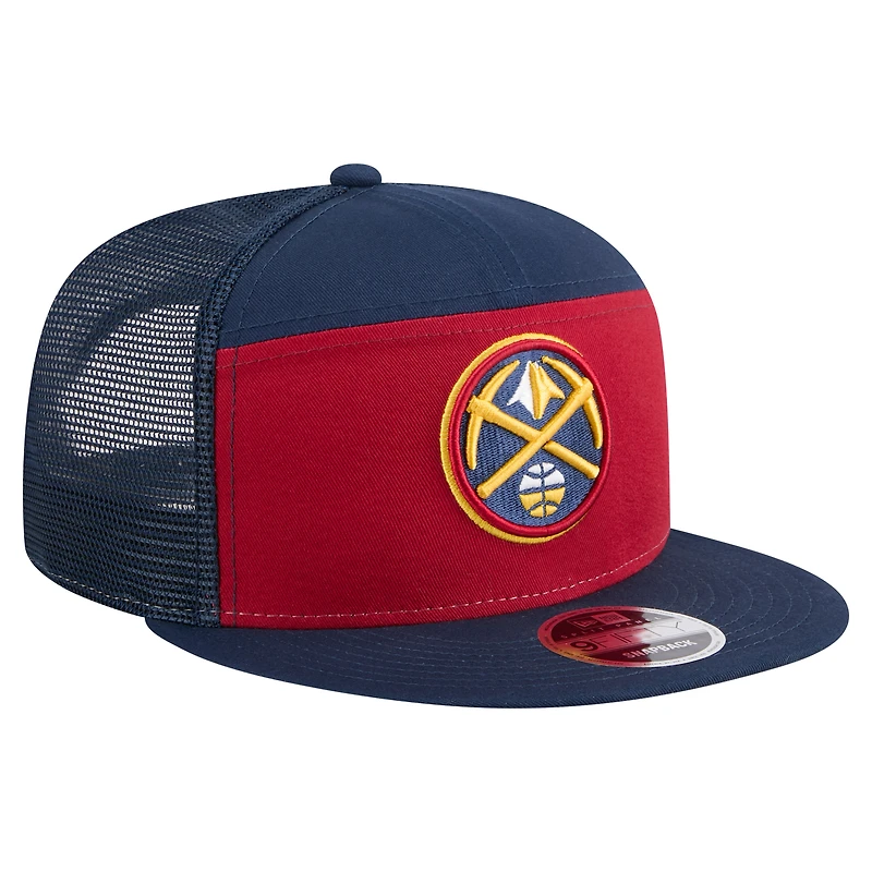 Men's New Era  Red/Navy Denver Nuggets Outdoor Split Panel 9FIFTY Snapback Hat