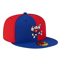 Men's New Era  Red/Royal Denver Nuggets 80s Throwback Pinwheel 59FIFTY Fitted Hat