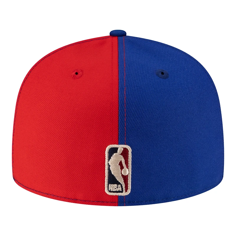 Casquette ajustée New Era 59FIFTY pour homme, rouge/bleu roi, Denver Nuggets, style rétro années 80, motif girouette.