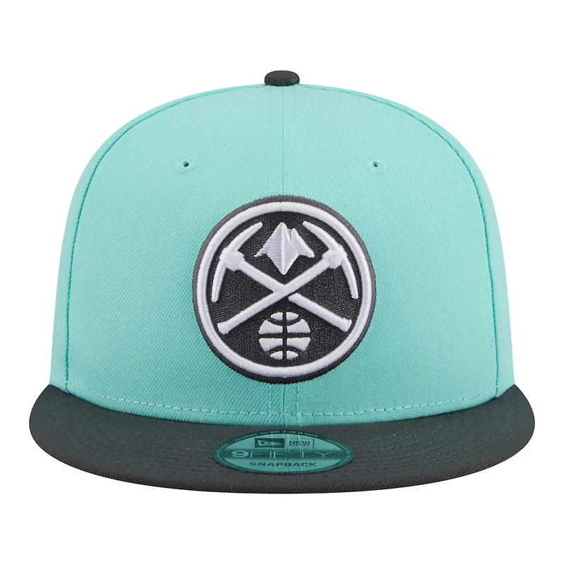 Men's New Era Turquoise/Charcoal Denver Nuggets Color Pack Two-Tone 9FIFTY Snapback Hat