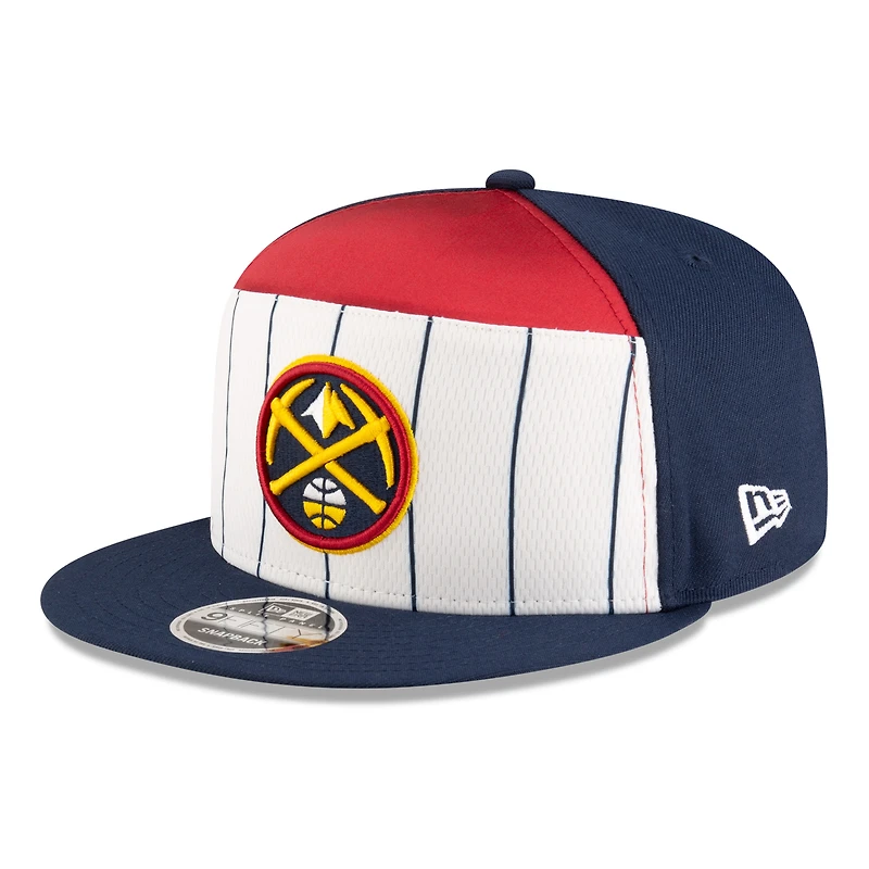 Men's New Era  White/Navy Denver Nuggets 2025 NBA Tip Off Split Panel 9FIFTY Snapback Hat