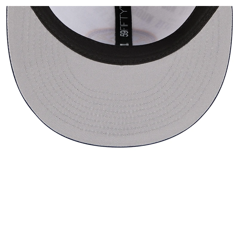 Men's New Era  White/Navy Denver Nuggets Repeat 59Fifty Fitted Hat