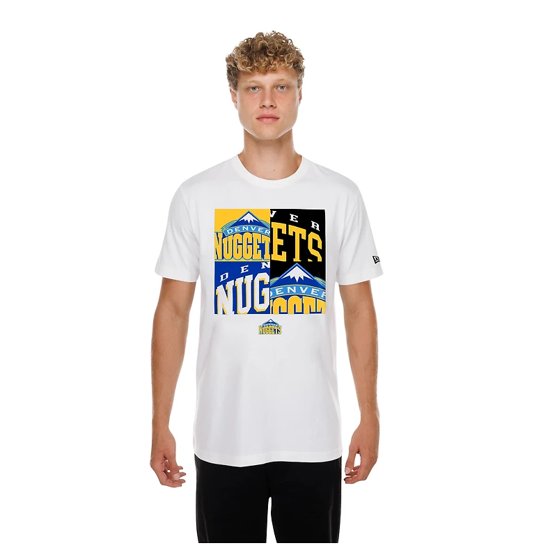 Men's New Era  White Denver Nuggets Block Logo T-Shirt
