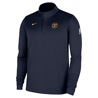 Haut Nike bleu marine Denver Nuggets 2025/26 Authentic Coaches Dri-Fit à quart de zip pour homme