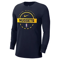 Men's Nike  Navy Denver Nuggets Authentic Long Sleeve Practice T-Shirt