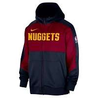 Men's Nike Navy Denver Nuggets Authentic On-Court Showtime Performance Full-Zip Hoodie