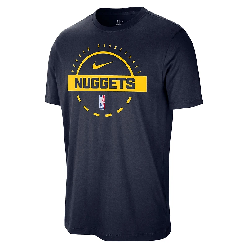 T-shirt d'entraînement Nike bleu marine authentique des Denver Nuggets pour homme