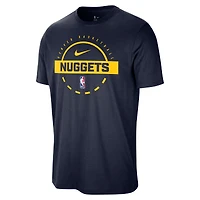 T-shirt d'entraînement Nike bleu marine authentique des Denver Nuggets pour homme