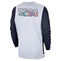 Men's Nike White Denver Nuggets 2024/25 City Edition Authentic Pregame Performance Long Sleeve Shooting T-Shirt