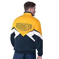Veste de survêtement entièrement zippée Starter Gold/Navy Denver Nuggets Rush Applique pour homme