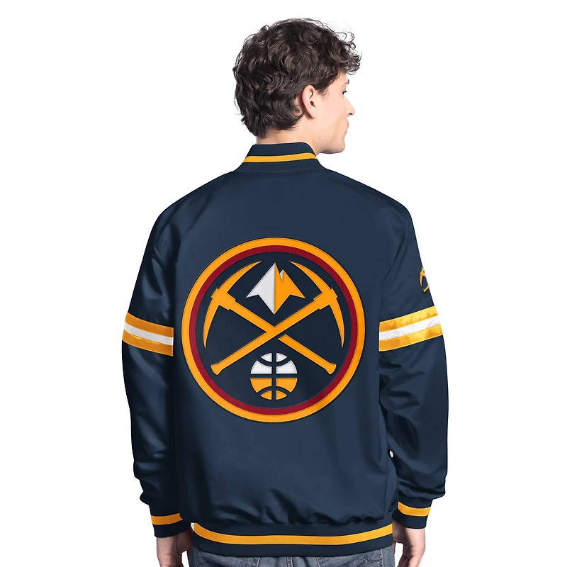 Veste universitaire à boutons-pression Denver Nuggets Scout pour homme bleu marine/doré