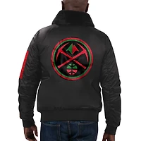 Veste en satin entièrement zippée pour homme Starter x Ty Mopkins Denver Nuggets Black History Month