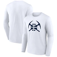 Men's  White Denver Nuggets Alternate Logo Long Sleeve T-Shirt
