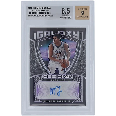 Michael Porter Jr. Denver Nuggets Autographed 2020-21 Panini Obsidian Galaxy Purple #GAL-MPJ #1/35 BGS Authenticated 8.5/9 Card
