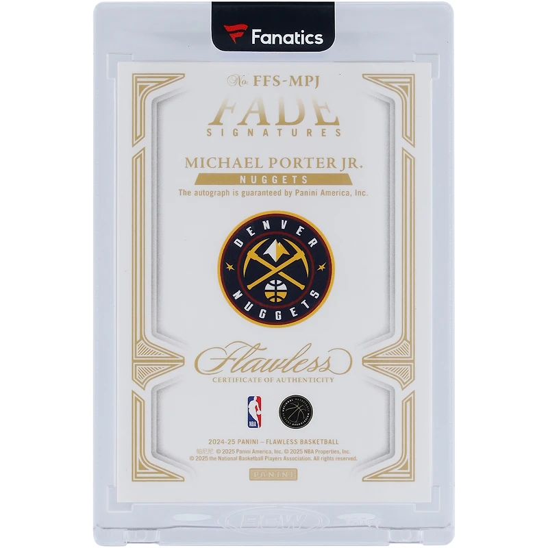Michael Porter Jr. Denver Nuggets Autographed 2024-25 Panini Flawless Fade Signatures #FFS-MPJ #4/25 Card