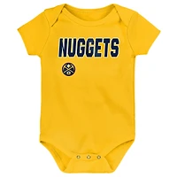 Ensemble de trois bodies pour nouveau-né Outerstuff Denver Nuggets Littlest Player