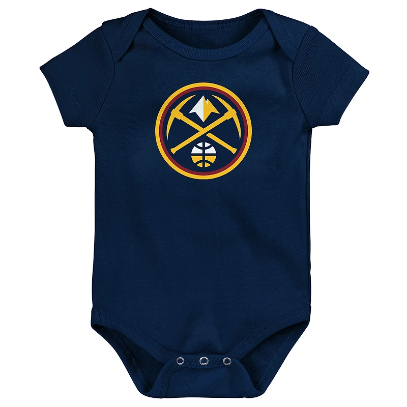 Body pour nouveau-né Outerstuff bleu marine avec logo principal des Denver Nuggets