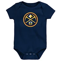 Body pour nouveau-né Outerstuff bleu marine avec logo principal des Denver Nuggets