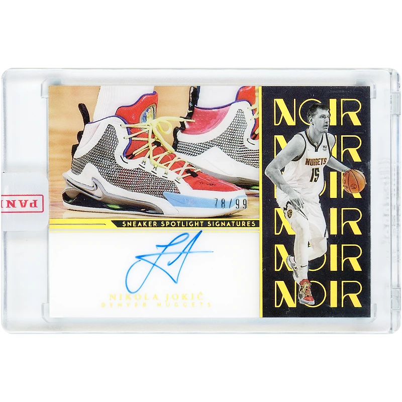 Nikola Jokić Denver Nuggets Autographed 2022-23 Panini Noir Sneaker Spotlight Signatures #SSS-NJK #78/99 Card