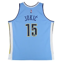 Nikola Jokić Denver Nuggets Autographed Light Blue Mitchell & Ness 2016-17 Swingman Jersey - BAS