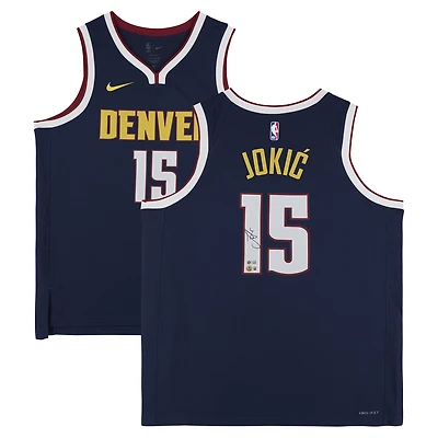 Nikola Jokić Denver Nuggets Autographed Navy Nike Icon Edition Swingman Jersey - BAS