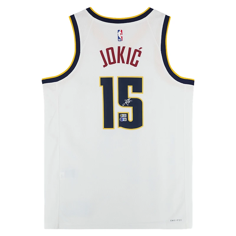 Nikola Jokić Denver Nuggets Autographed White Nike Association Edition Swingman Jersey - BAS