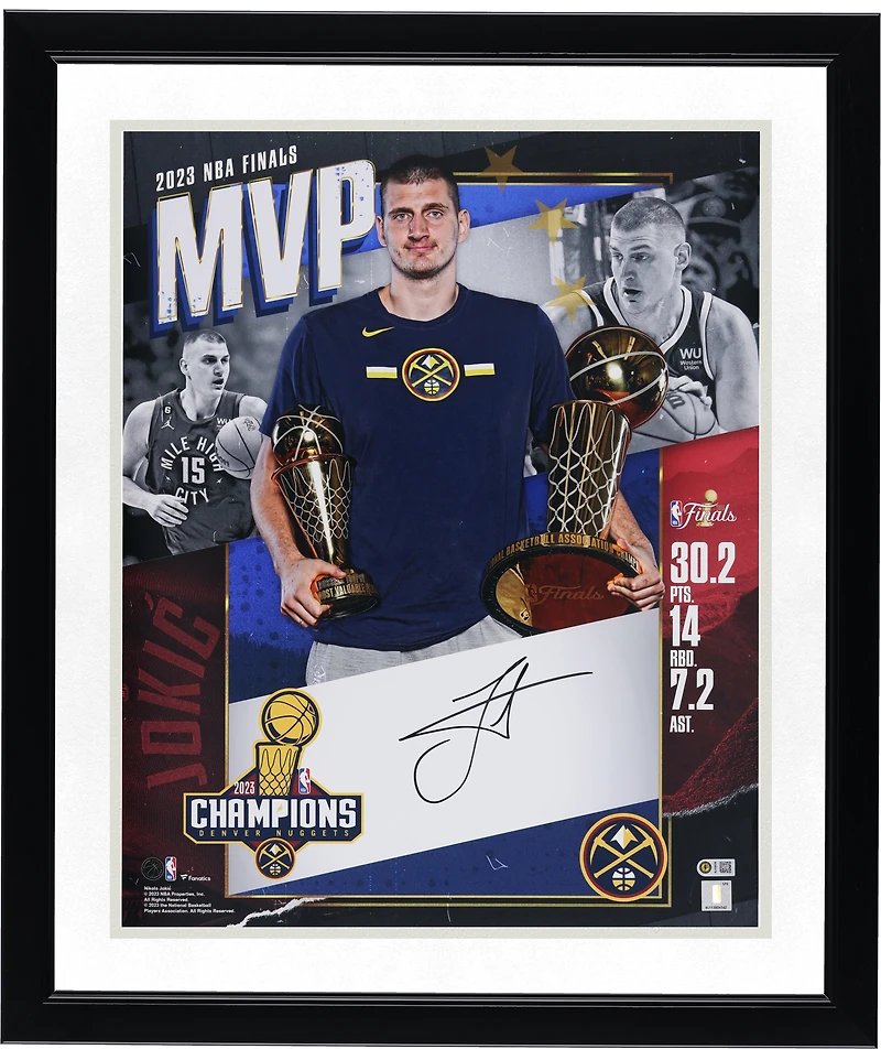 Nikola Jokic Denver Nuggets Autographed 16" x 20" 2023 NBA Finals MVP Collage