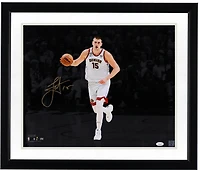 Nikola Jokic Denver Nuggets Autographed 16" x 20" Dribbling Spotlight Photograph - Signed in Gold Ink - JSA