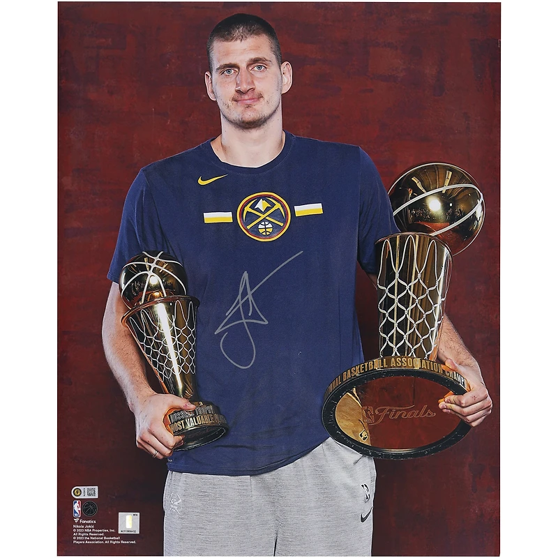 Nikola Jokic Denver Nuggets Autographed 16" x 20" Trophy Shot Photograph