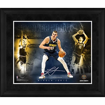 Nikola Jokic Denver Nuggets Fac-similé Signature Encadré 16" x 20" Collage des étoiles du jeu