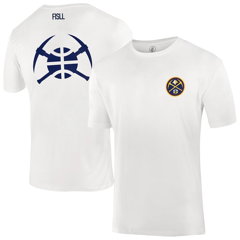 T-shirt unisexe FISLL blanc avec logo Burst des Denver Nuggets