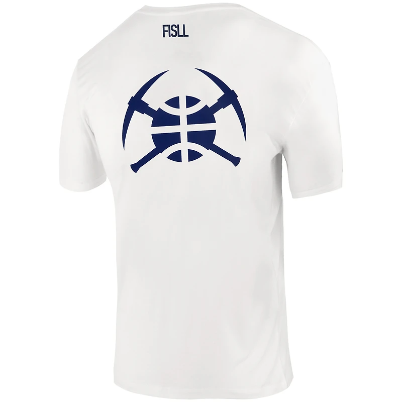 Unisex FISLL White Denver Nuggets Burst Logo T-Shirt