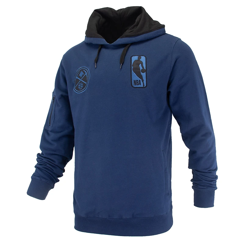 Sweat à capuche unisexe FISLL bleu marine Denver Nuggets Logoman Shadow Collection