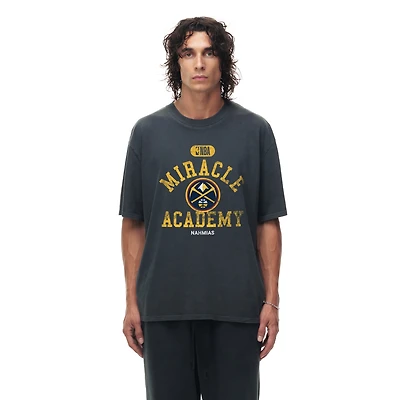 T-shirt boxy vintage unisexe noir chiné Denver Nuggets Miracle Academy x NBA Collection