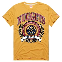 Unisex Homage  Gold Denver Nuggets Crest Tri-Blend T-Shirt
