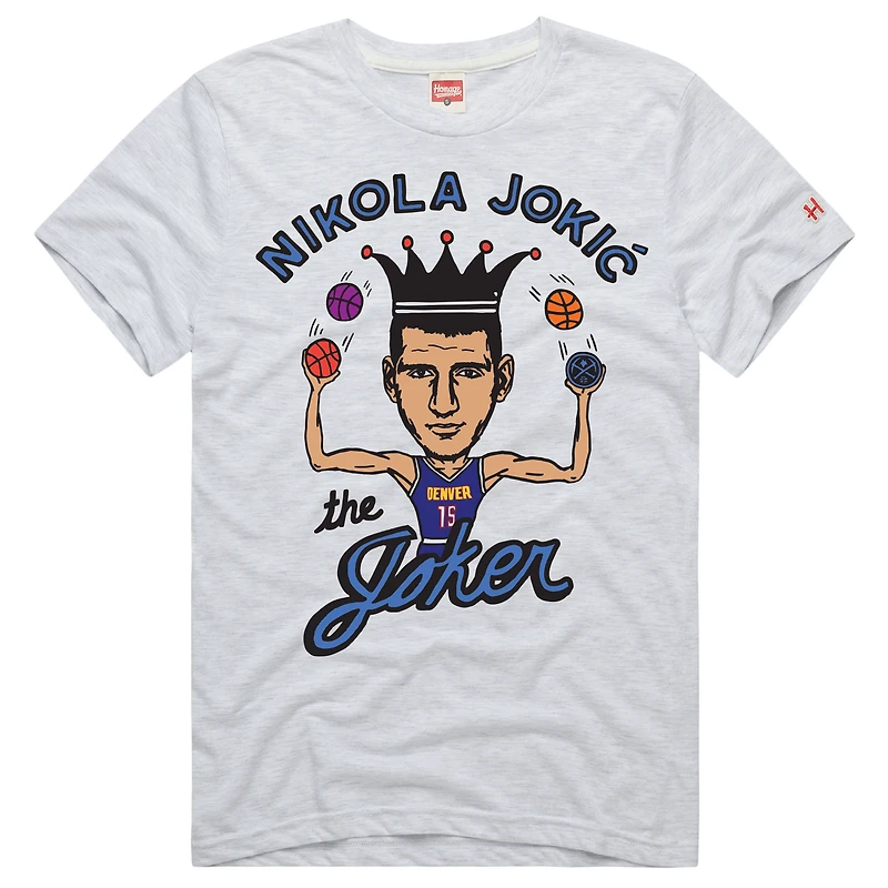 Unisex Homage Nikola Jokić Ash Denver Nuggets The Joker T-Shirt