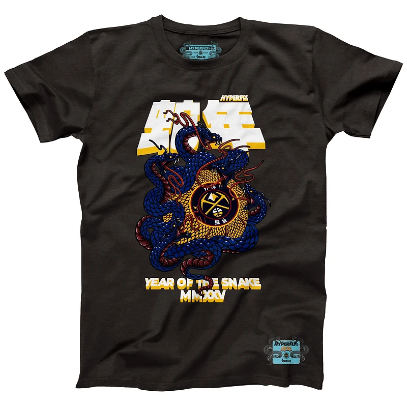 Unisex NBALab x Hyperfly Heather Black Denver Nuggets Year of the Snake Lunar New Collection T-Shirt